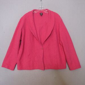 Eileen Fisher Cardigan Women Plus 1X‎ Pink Wool Blend Lagenlook Career